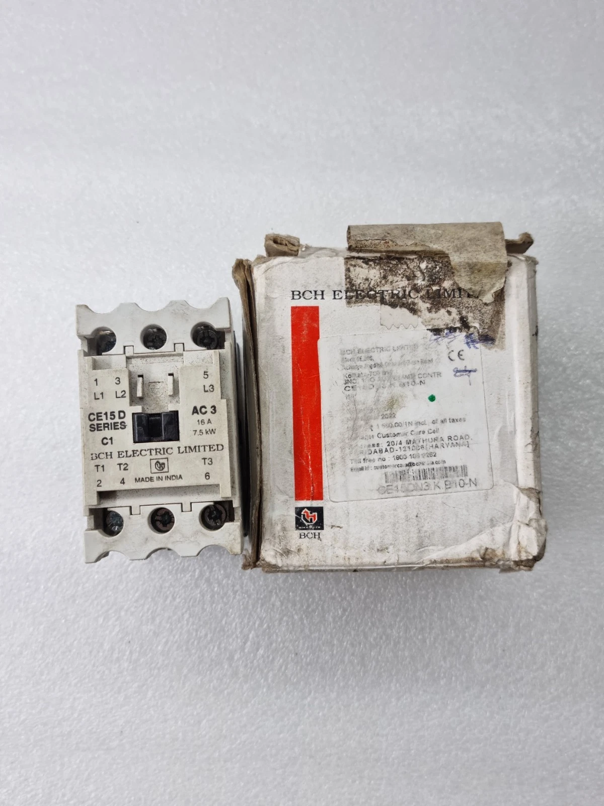 BCH Electric CE15D Series C1 Contactor 16A AC-3 7.5kW 240V Coil 3-Pole